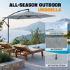 10ft Sunshade Outdoor Cantilever Patio Umbrella 6 Sturdy Ribs for Garden Kdlioyk