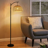 Tall Standing Floor Lamp Standard Living Room LED Bulbs Bamboo Bell Lampshade