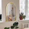 Arched Mirror Home Garden Decor Gold/Black Metal Distressed Hanging Wall Mounted