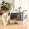 Large Self-Cleaning Hooded Cat Litter Box Enclosed Kitten Toilet Box Potty Tray