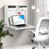 Wall-mounted Table Folding Computer Desk with Shelf Laptop Drop-leaf Study Home