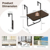 Folding Balcony Railing Table Space-Saving Patio Hanging Table Side Table