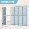 COSTWAY 4-Panel Wooden Room Divider 165cm Folding Privacy Screen