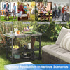 3-Tier Foldable Outdoor Cart Food Prepare Dining Cart Table Flattop Worktable