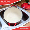 Non Stick Cast Iron Oven Proof Cooking Pot w/ Lid 6.9L Red , - from Nuovva