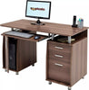 Desk - Walnut - Drawers - Storage Cabinet -