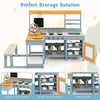 Mud Kitchen Play Kitchen with Kids Picnic Table & Kitchenware-Grey
