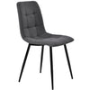 Set of 4 Dining Chairs with Backrest Metal Legs Living Room Kitchen Chairs Grey