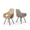 Set of 2 Two-tone Microfiber Leather Upholstered Dining Chairs Swivel Armchairs