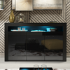 155cm Modern TV Unit Sideboard Cabinet | Black High Gloss Doors | Free LED
