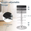 Swivel Bar Stool Set of 2 Height-adjustable PU Leather Kitchen Stool w/Footrest