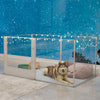 6 Panels Acrylic Dog Playpen Fence Deep Pet Whelping Box Lockable Enclosure Bed