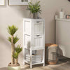 Bathroom Floor Cabinet Wooden Storage Cupboard Freestanding 2 Removable Drawers