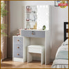 Dressing Table With Sliding Drawers Mirror Stool Set Makeup Vanity Desk Bedroom