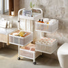 2-6Tier Kitchen Storage Trolley Rolling Cart w/ Rotating Baskets,Lockable Wheels
