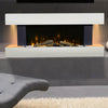 Wall Fireplace Electric Heater LED 7 Color Log Burning White Suite WIFI / Remote