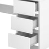 Makeup Vanity with Mirror, Stool, LED Lights, 5 Drawers, Power Outlet, White