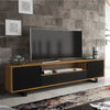 TV Unit 200cm Sideboard Cabinet | Oak & Black Wave Doors | Modern TV Stand