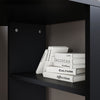 Modern Vanity Set Black Dressing Table Makeup Desk with Mirror 5 Drawers Stool