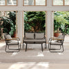 4 Seater Garden Corner Sofa Set Metal Furniture Outdoor Patio Table & Chair Kit