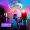 LED RGB Ceiling Fan Light Adjustable Wind Speed Remote Control W/ Music Speaker