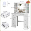 Vanity Dressing Table LED Light Mirror Hidden Shelves 7 Drawers Modern Make up