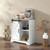 Sliding Barn Door Sideboard Storage Cabinet Coffee Bar TV Stand Farmhouse Style