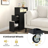Slim Bathroom Storage Cabinet Narrow Rolling Storage Organizer-Black