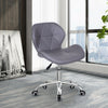 Computer Desk Chair Office Cushioned Chair Chrome Legs Swivel Fabric/PU/Velvet