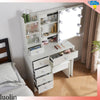 Dressing Table Mirror Drawers Vanity Makeup Desk Stool Set With LED Lights White