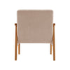 Nordic Solid Wooden Armchair Button Cushion Chair Lounge Single Sofa Fabric Seat