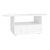 Cloud-Shaped Coffee Table with Drawer and Storage Compartments, White