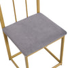 Dining Table and Chairs Set 6 Kitchen Table with MDF White Marble Tabletop Gold
