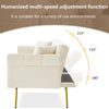 MODERN FABRIC SOFA BED LOVESEAT CLICK CLACK SOFA SETTEE RECLINER COUCH, WHITE