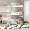 Tripe Bunk Bed White 80x200 Solid Wood Pine W9J1