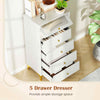 4 Drawer Dresser w/ Flip Up Fluted Glass Door & Pull-out Drawers