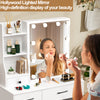 Dressing Table With 6 Drawers Mirror Stool Set Makeup Desk Vanity Table Bedroom