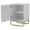 Single Door Storage Cabinet Sideboard Table Furniture Side Nightstand Metal Legs