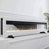 Electric Wall / Inset Glass Fire Black Frame 50 Inch LED Fire 9 Colors Fireplace