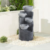 Solar Power Outdoor Cascading LED Water Fountain Feature Garden Ornament Statues