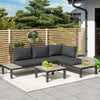 3pcs Garden Sectional Sofa Side Table Furniture Set w/ Cushion