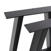 Set of 2 Black Metal Table Bench Legs Frames Trapezium With Top Steel Base Frame