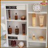 White Modern Dressing Table with LED Lights Mirror Vanity Make up Desk 4 Drawers