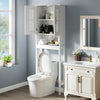 Bathroom Storage Shelf Over Toilet, 60x20x170cm, White Cabinet Unit