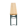 2x Natural Wooden Folding Bench Outdoor Garden Picnic Trestle Dining Chair 5.8ft