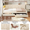 Day Bed 3ft Upholstered Single Bed Frame with Storage Drawers & LED Lights Beige