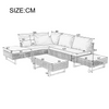 6 Seater Rattan Furniture Lounge Set Corner Sofa Coffee Table Set Outdoor Patio