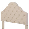 Single Size Bed 3FT Velvet Upholstered Bed with Slatted frame Headboard Beige