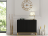 Modern Sideboard I 100cm I Black I Fluted Fronts I Gold Legs I Storage Cabinet
