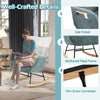 Upholstered Nursery Rocking Chair Glider Rockerw/ Ergonomic Armrests